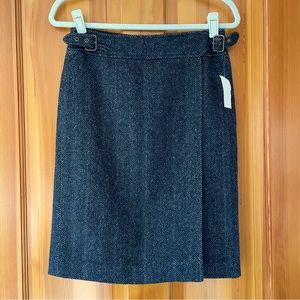 KORS Michael Kors Dark Blue Herringbone Pencil Skirt